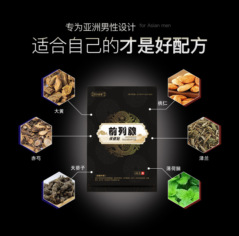 前列腺保健贴产品原料精选配方-河南修康药业